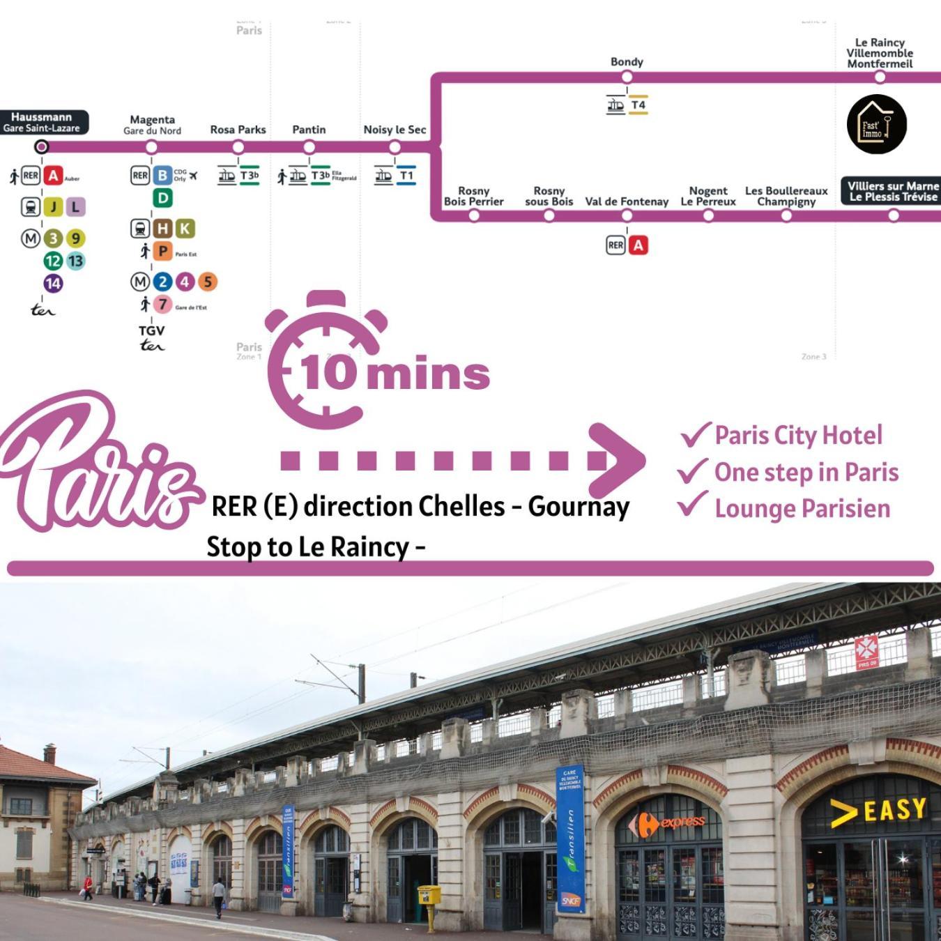 Paris City-Le Raincy - Facing Station - 4 To 8 Pers Luaran gambar